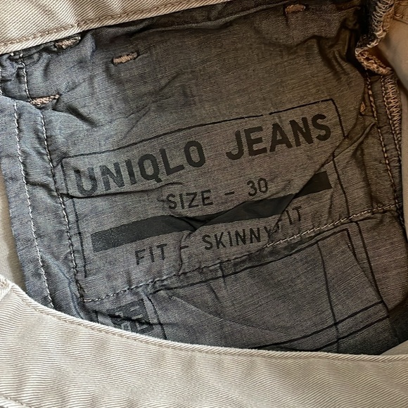 Uniqlo Skinny Fit Stretch Light Tan Denim 32x29 - Picture 3 of 3